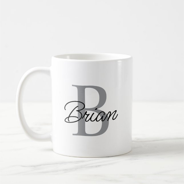 De Café Caneca com Inicial do Nome e Monograma, Caneca com (Esquerda)