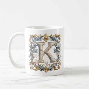 De Café Caneca com Letra 'K' Barroca para uma Princesa do 