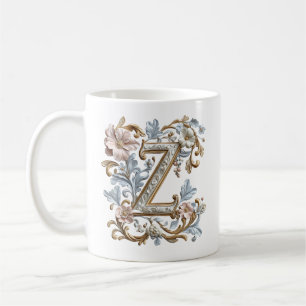 De Café Caneca com Letra 'Z' Barroca para uma Princesa do