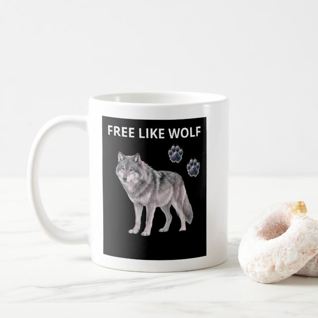 De Café Caneca com lobo (Com Donut)