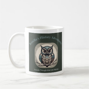 De Café Caneca com Logo das Aventuras Históricas da Katell