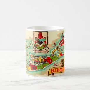 De Café Caneca com Mapa Antigo das Bermudas