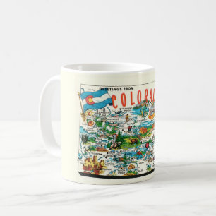 De Café Caneca com Mapa Antigo do Colorado