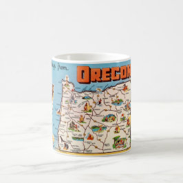De Café Caneca com Mapa Antigo do Oregon