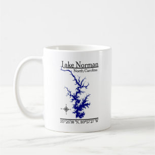 De Café Caneca com Mapa Detalhado do Lago Norman Carolina 
