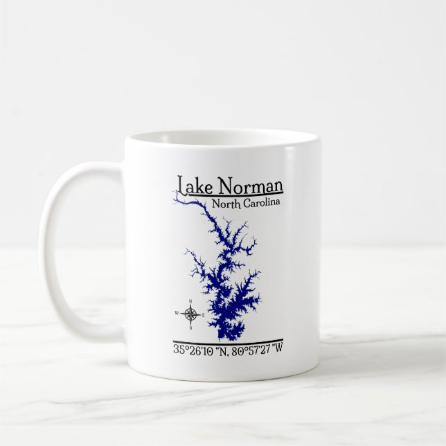De Café Caneca com Mapa Detalhado do Lago Norman Carolina  (Esquerda)