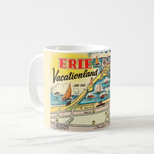 De Café Caneca com Mapa do Lago Erie (Frente Esquerda)