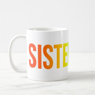 De Café Caneca com Marca SISTERHOOD Arco-íris
