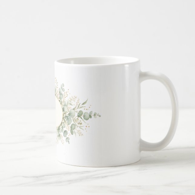 De Café Caneca com Monograma Botânico Personalizado, Eucal (Direita)