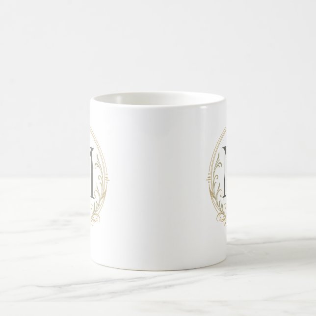 De Café caneca com monograma personalizado (Centro)