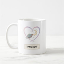 Caneca com Nome Personalizado Coração Cósmico