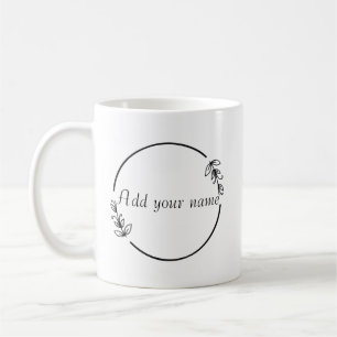 De Café Caneca com Nome Personalizado – Design Floral Mini