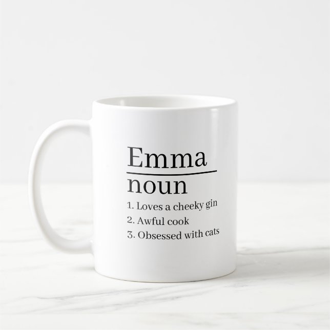 De Café Caneca com Nome Personalizado Gravação a Laser G (Esquerda)