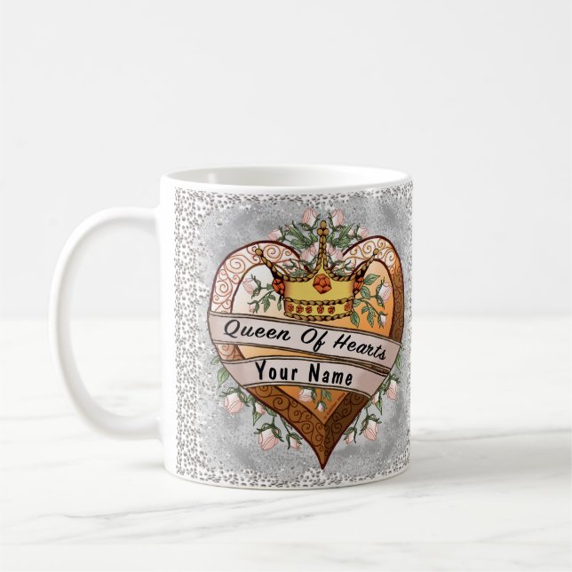 De Café Caneca com nome personalizado Rainha do Meu Coraçã (Esquerda)