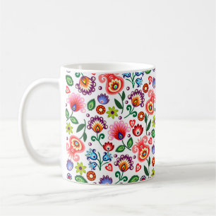 De Café caneca com os povos poloneses do teste padrão