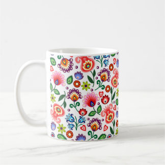 De Café caneca com os povos poloneses do teste padrão