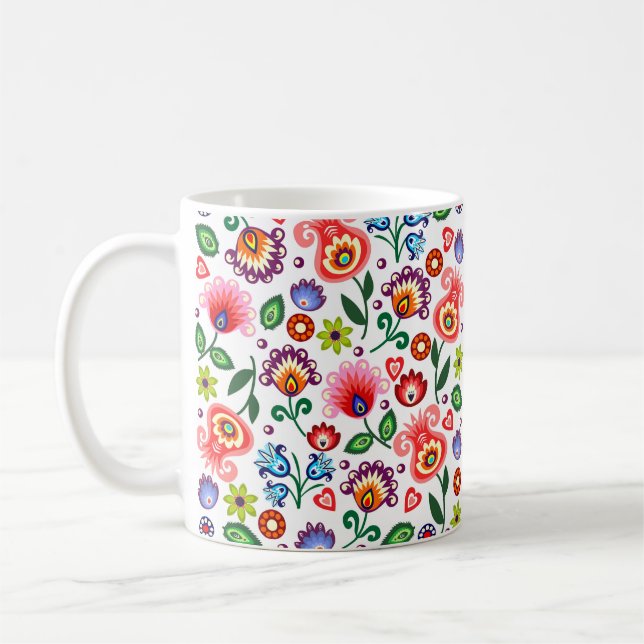 De Café caneca com os povos poloneses do teste padrão (Esquerda)