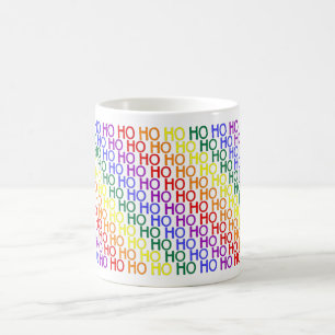 De Café Caneca com padrão Arco-íris Ho Ho Ho