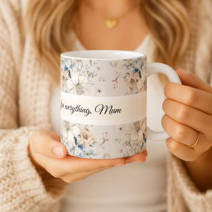 De Café Caneca com padrão floral Chinoiserie personalizado