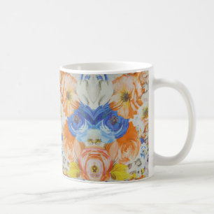 De Café Caneca com Padrão Floral Vibrante