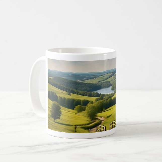 De Café Caneca com paisagem e lago ao fundo (Frente Esquerda)