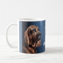 Caneca com pintura a óleo do Bloodhound marrom