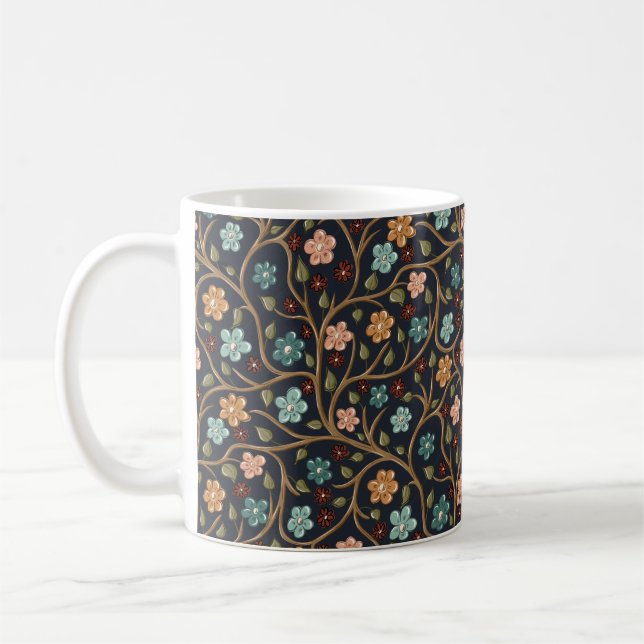 De Café Caneca Com Ramos e Flores (Esquerda)
