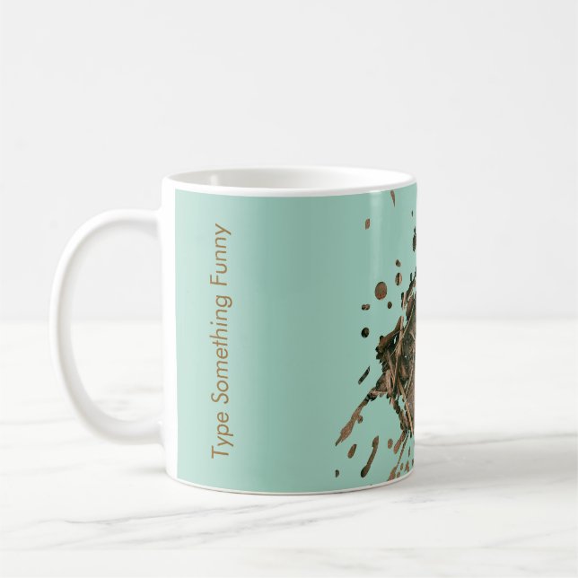 De Café Caneca com respingo em verde pastel - Monograma (Esquerda)