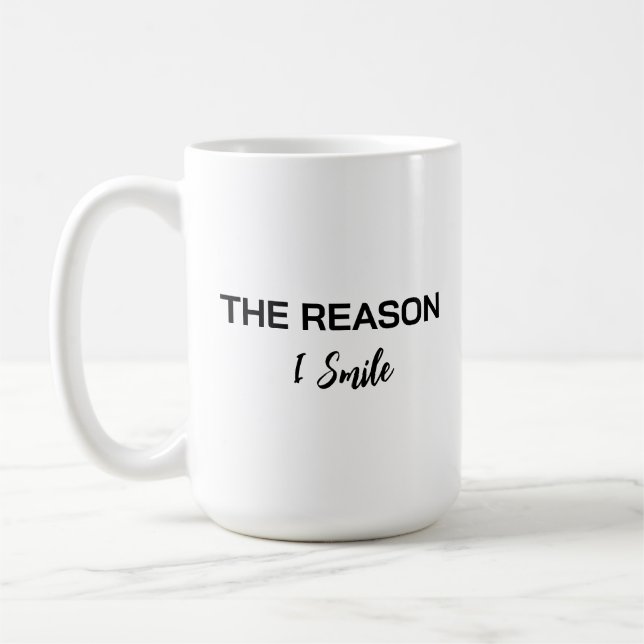 De Café Caneca com Rotulo "A Razão do Meu Sorriso" Minimal (Esquerda)