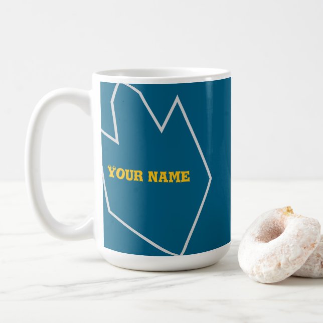 De Café Caneca com seu Nome e a cor é aqua (Com Donut)