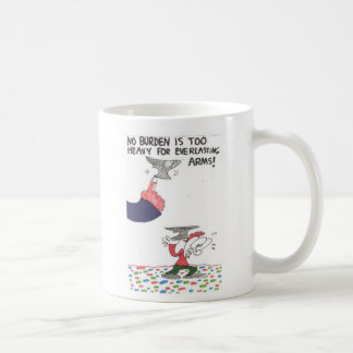 De Café Caneca com sinais engraçados da igreja com