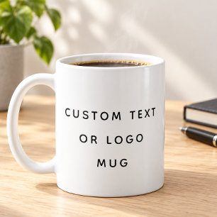 De Café Caneca com texto personalizado minimalista ou logo