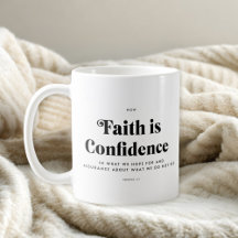 Caneca com versículo bíblico Hebreus 11:1
