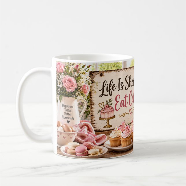 De Café Caneca Coma Bolo A Vida é Curta (Esquerda)