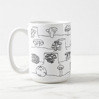 De Café Caneca comestível do esboço da mistura do cogumelo