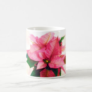 De Café Caneca cor-de-rosa bonito da poinsétia