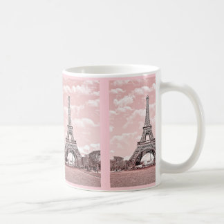 De Café Caneca cor-de-rosa bonito da torre Eiffel