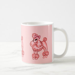 De Café Caneca cor-de-rosa da caniche