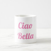 Caneca cor-de-rosa do Ciao Bella