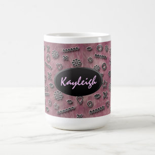 De Café Caneca cor-de-rosa do desenhista