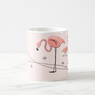 De Café Caneca cor-de-rosa do trio 3 dos flamingos