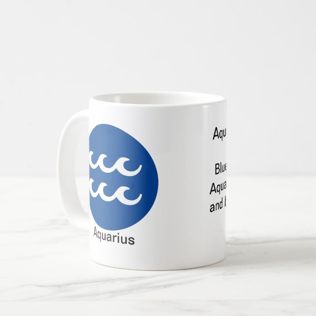 De Café Caneca - Cor do Zodíaco para Aquário (Frente Esquerda)