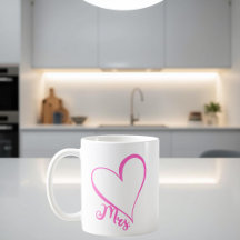 Caneca Coração Rosa Sra.