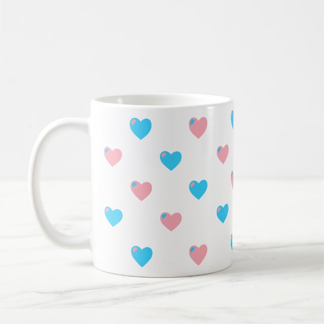 De Café Caneca Corações Orgulho Trans (Esquerda)