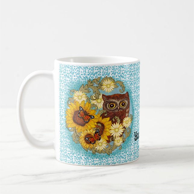 De Café Caneca Coruja Girassol (Esquerda)