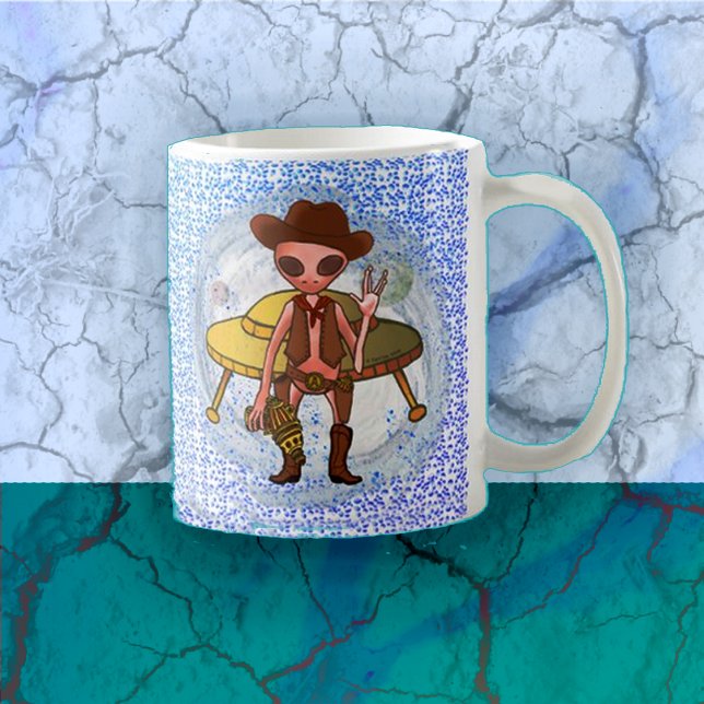 De Café Caneca Cowboy Alien (Criador carregado)