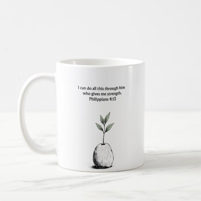De Café Caneca Cristã com Versículo Bíblico Filipenses 4:1 (Esquerda)
