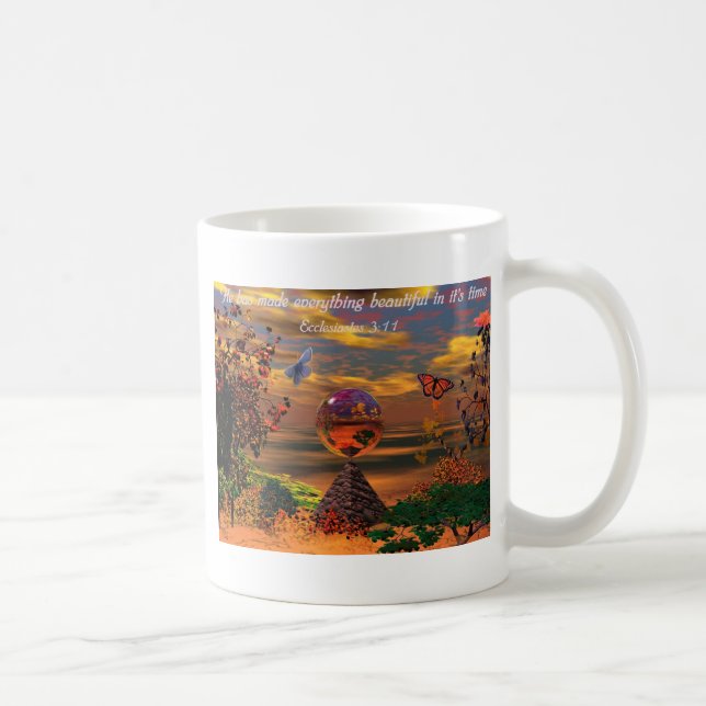 De Café Caneca cristã com verso Ecclesiastes 3 da bíblia; (Direita)