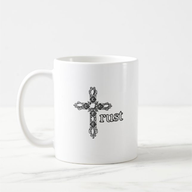 De Café Caneca Cristã Cruz Ornata Confiável (Esquerda)