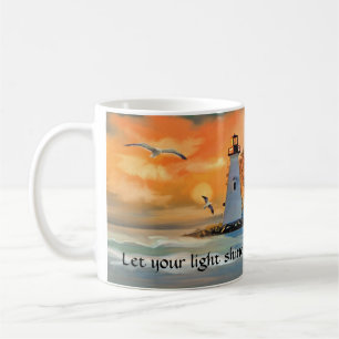 De Café Caneca Cristã do Farol do Pôr do Sol